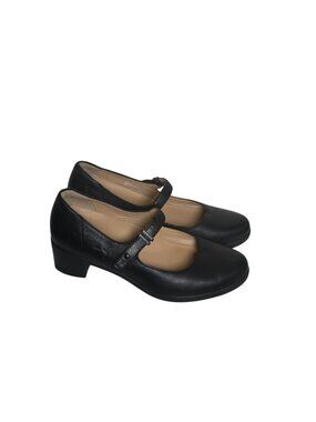 Dansko Black Leather Upper Mary Jane Comfort Shoes Arch Support Size 39 Low Heel